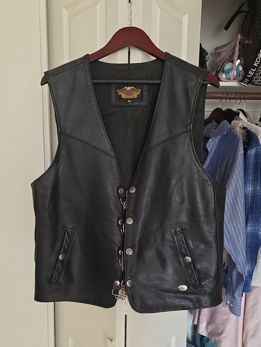 Harley-Davidson Black Leather Motorcycle Vest